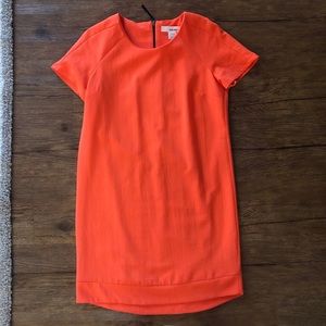 orange shift dress